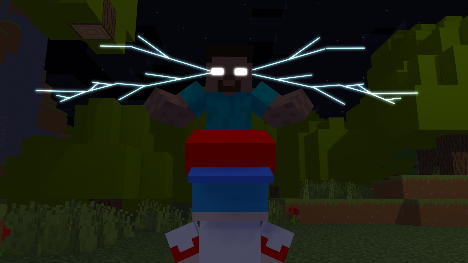Vs Herobrine: Block myths 3d skin mod