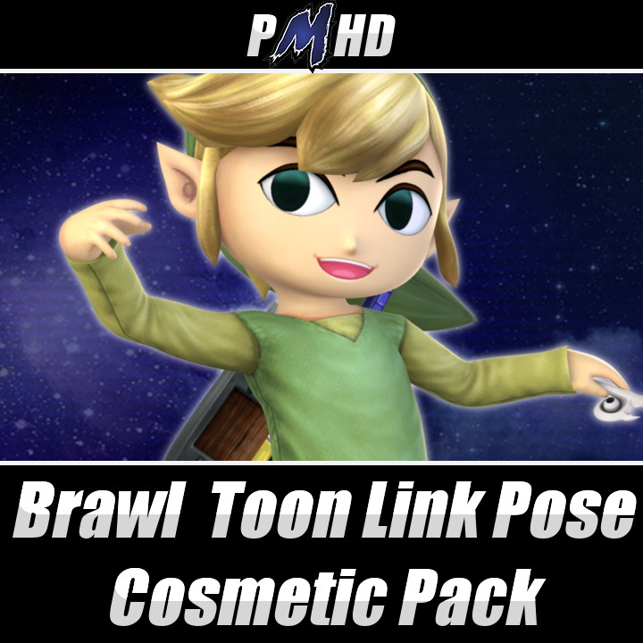 Brawl Toon Link Pose Cosmetic Pack Mod for Super Smash