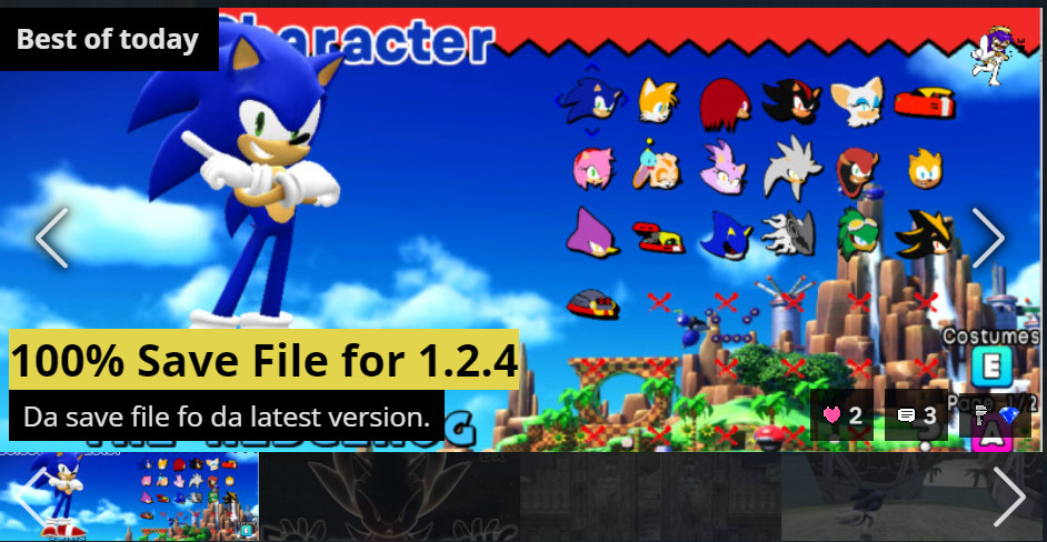 100% Save File for 1.2.4 Mod for Sonic World DX | SWDX Mods
