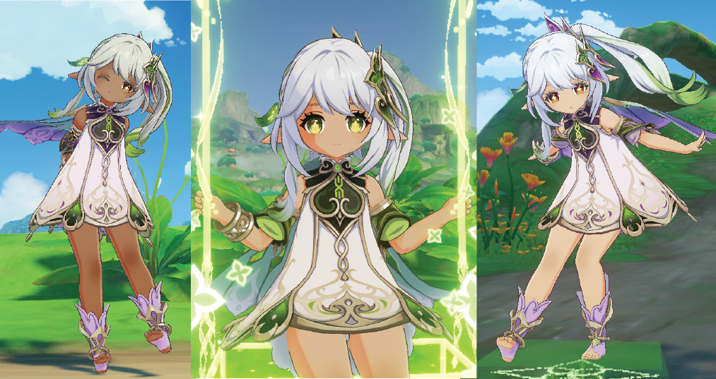 nahida bangs edit and skin recolours