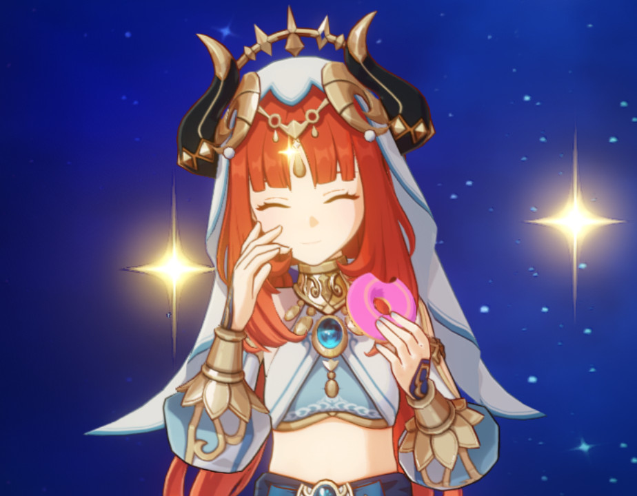 Nilou eating a Donut
