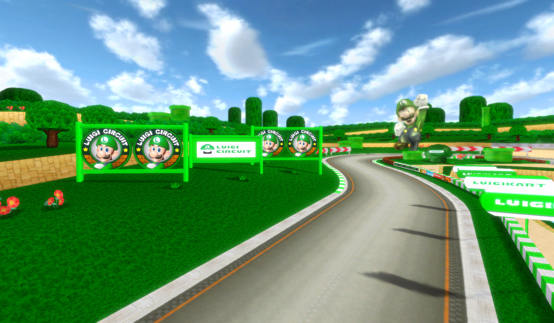 Wii Luigi Circuit HD (Texture Hack) Mod for Mario Kart Wii | MKWii Mods