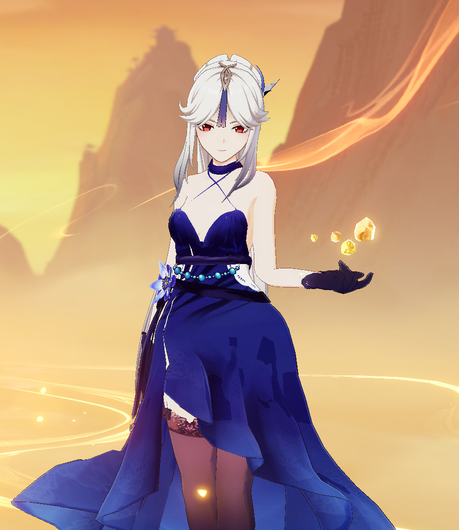 凝光 蓝色礼服 NingguangOrchid Blue dress