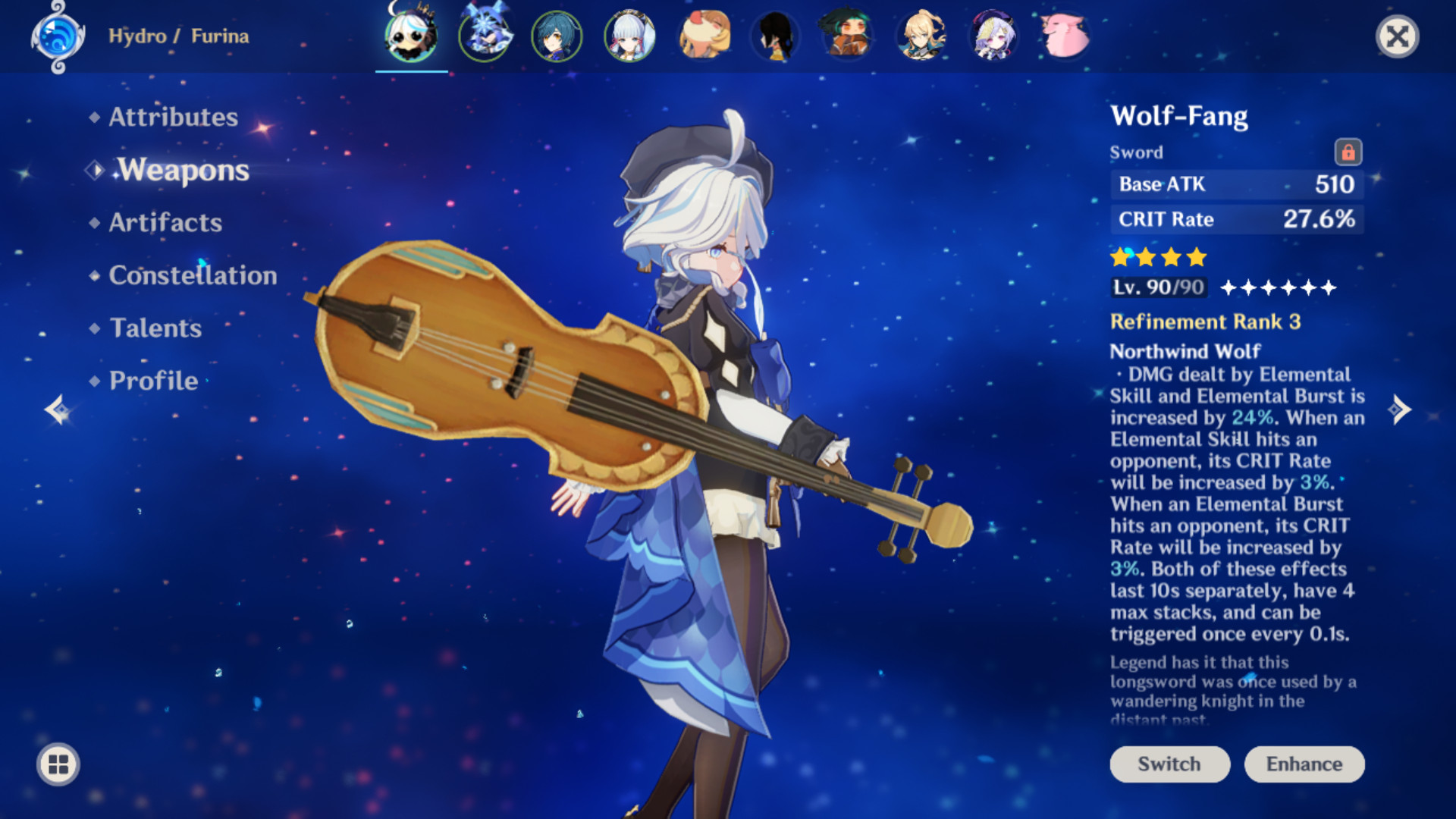 Cello over Wolf Fang