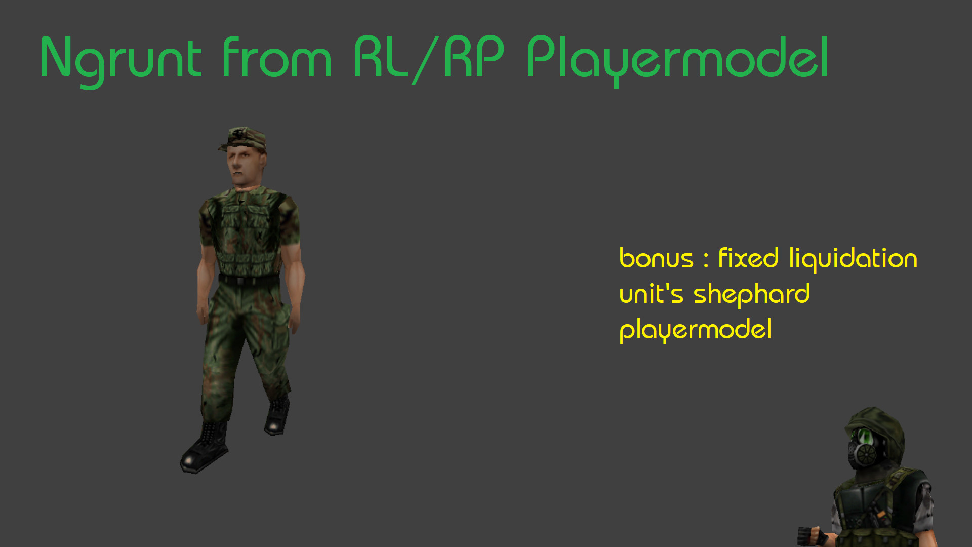 Shephard Model Line Ngrunt Playermodel (BONUS : fixed shephard model) Mod for Half-Life ...