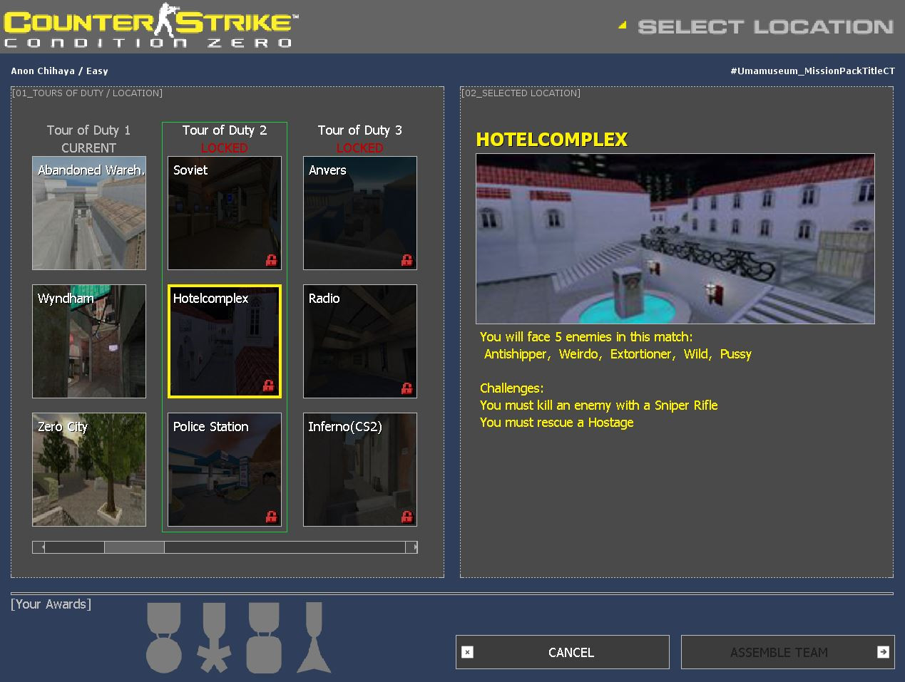 Umamuseum:Tour of Dutys Mod for Counter-Strike: Condition Zero | CS:CZ Mods