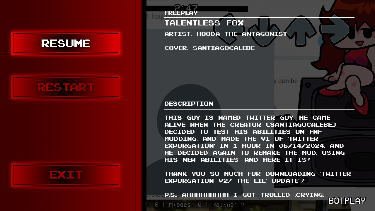 Vs. Twitter Expurgation V2. The lil' Update! Mod for Friday Night ...
