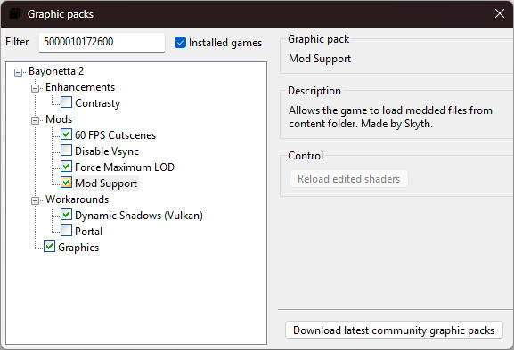 Mod Support Graphic Pack [Bayonetta 2] [Mods]