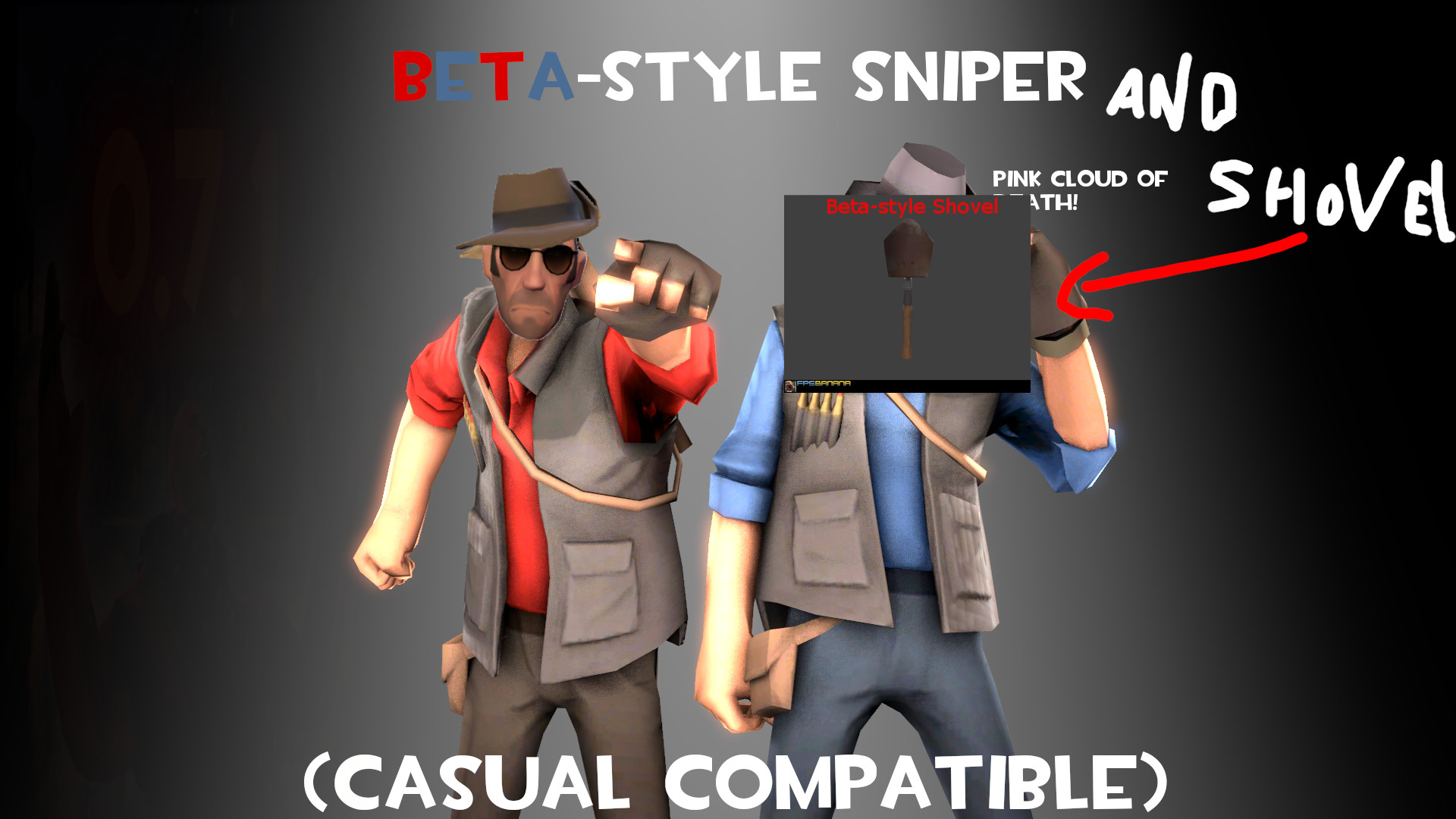 Beta-style sniper & shovel (CASUAL COMPATIBLE)