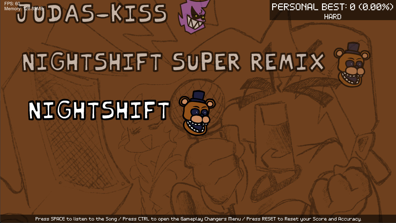 Nightshift Remix Charted! + SECRET - FNF VS FNAF 2