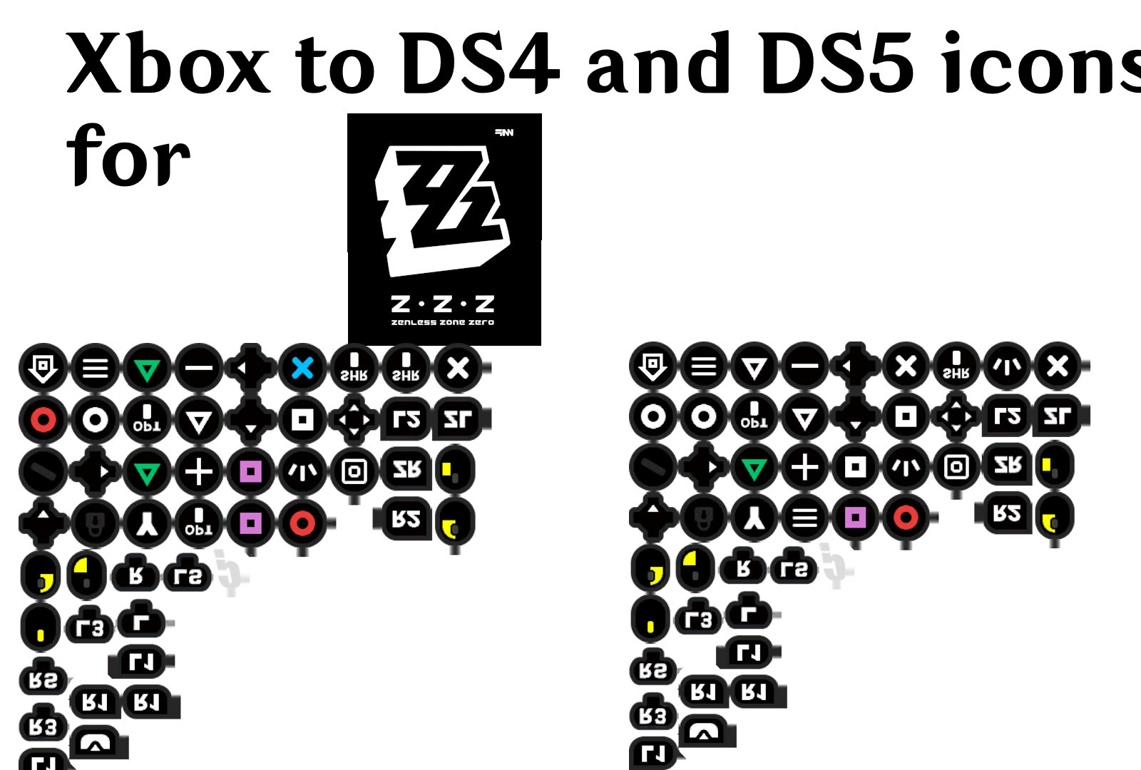 Xbox to DS4 and DualSense Icons [Zenless Zone Zero] [Mods]