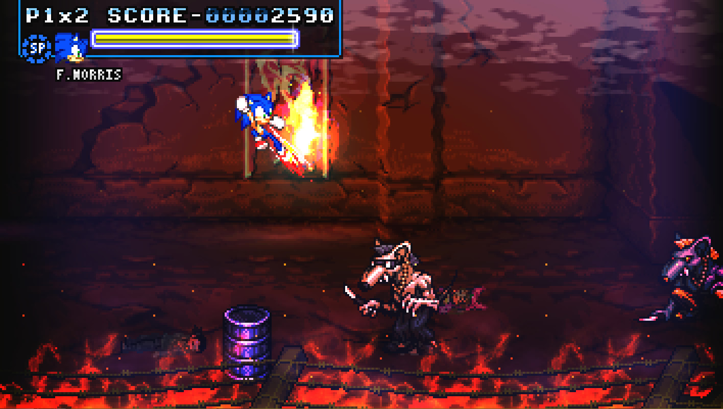 Sonic over F. Norris Mod for Fight'N Rage | FNR Mods