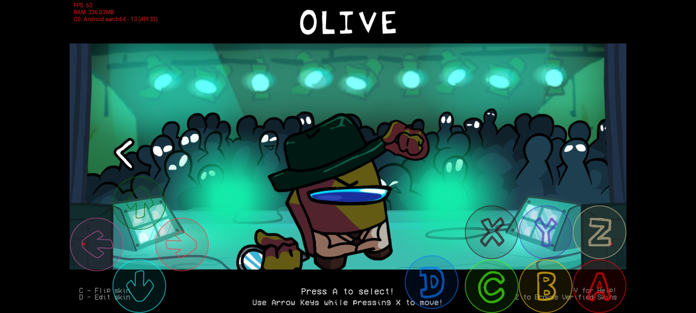 Playable olive crewmate for psych online