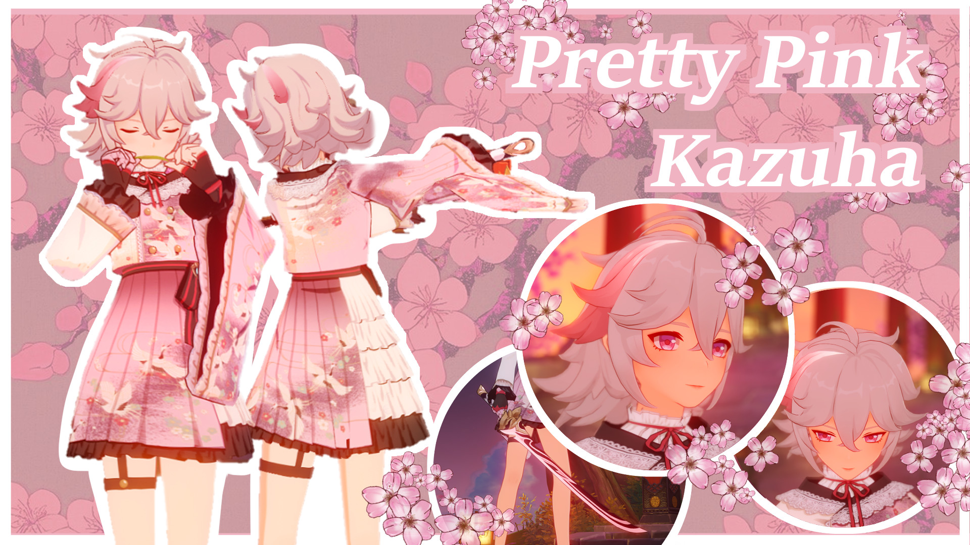 pretty pink kazuha + weapon