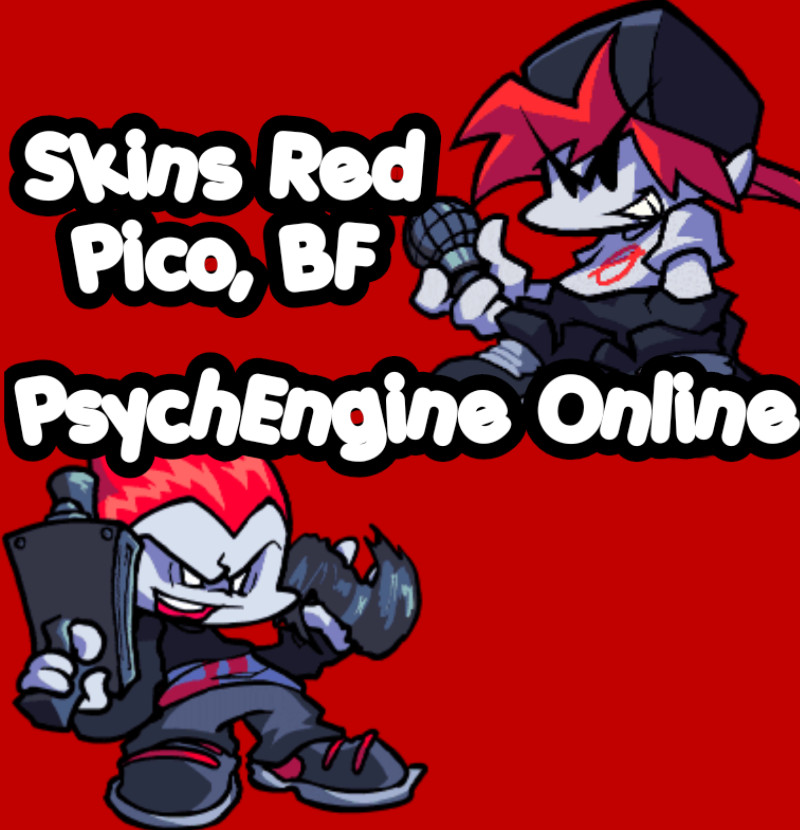 Skins BF, Pico red PsychEngine online [Friday Night Funkin'] [Mods]