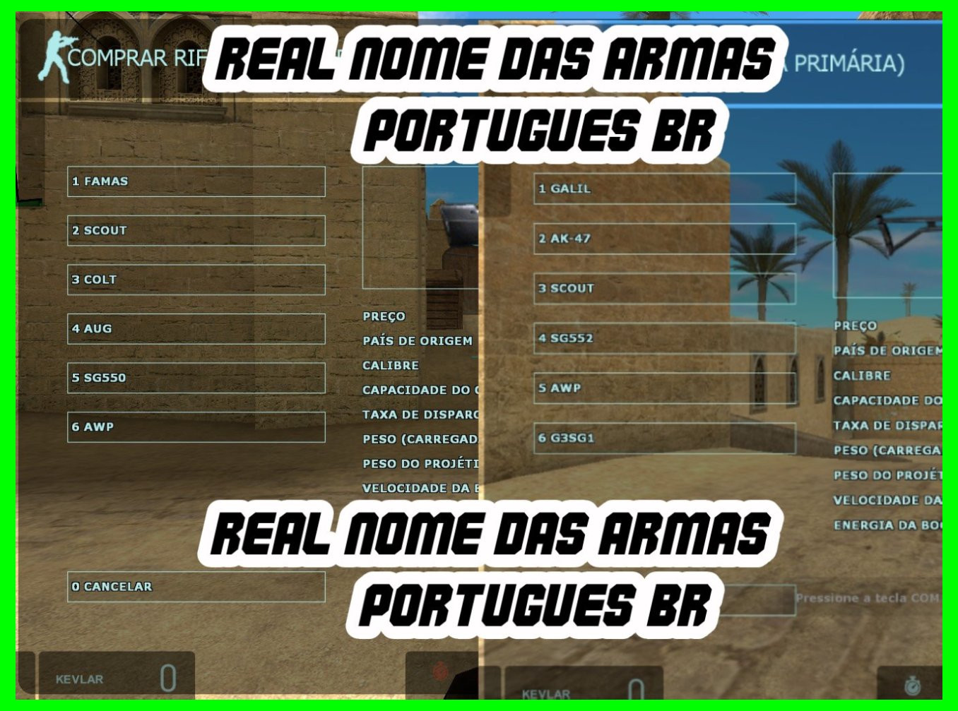 Real Name Weapons Real Nome das Armas