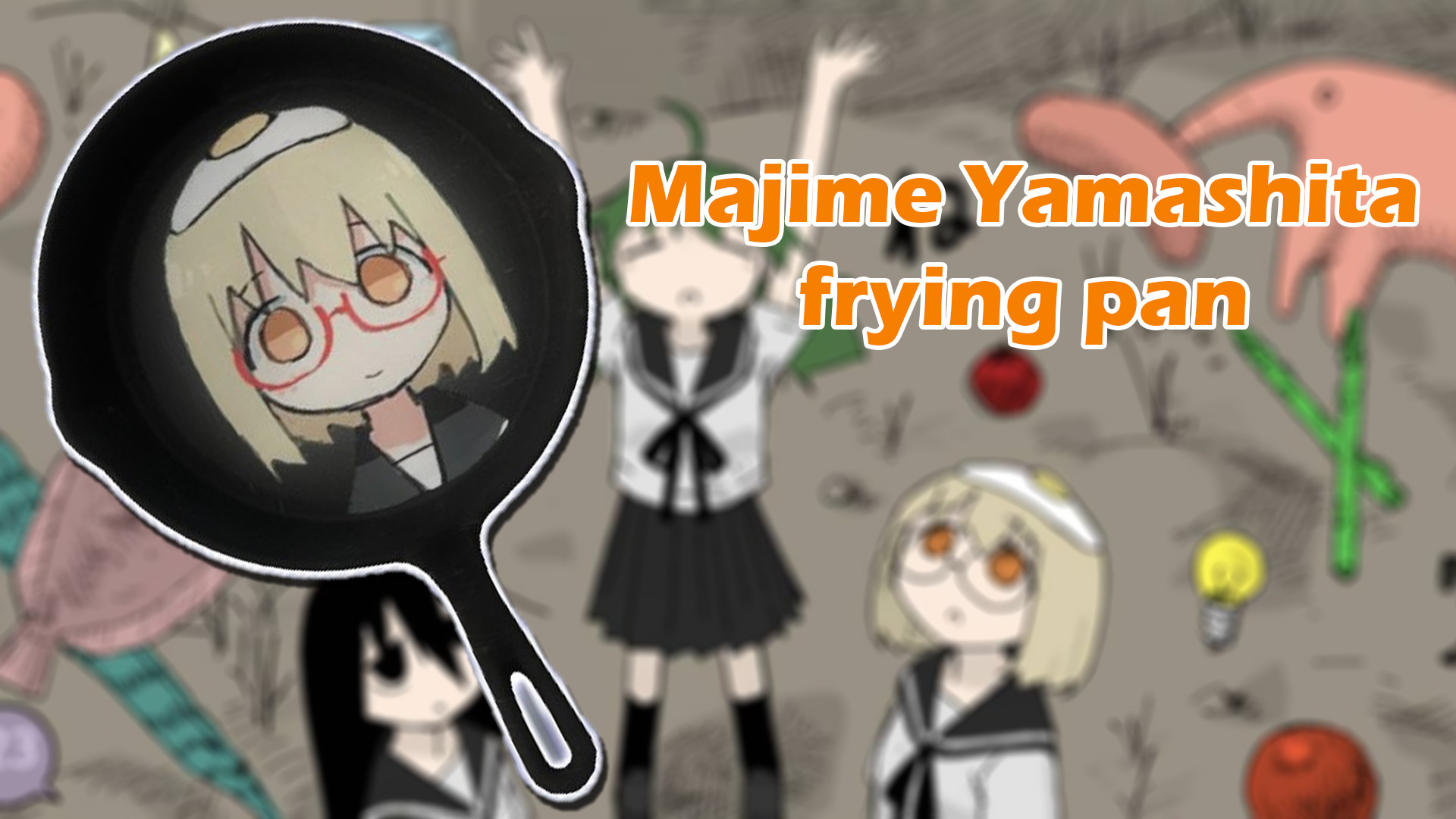 Majime from Shimeji Simulation frying pan