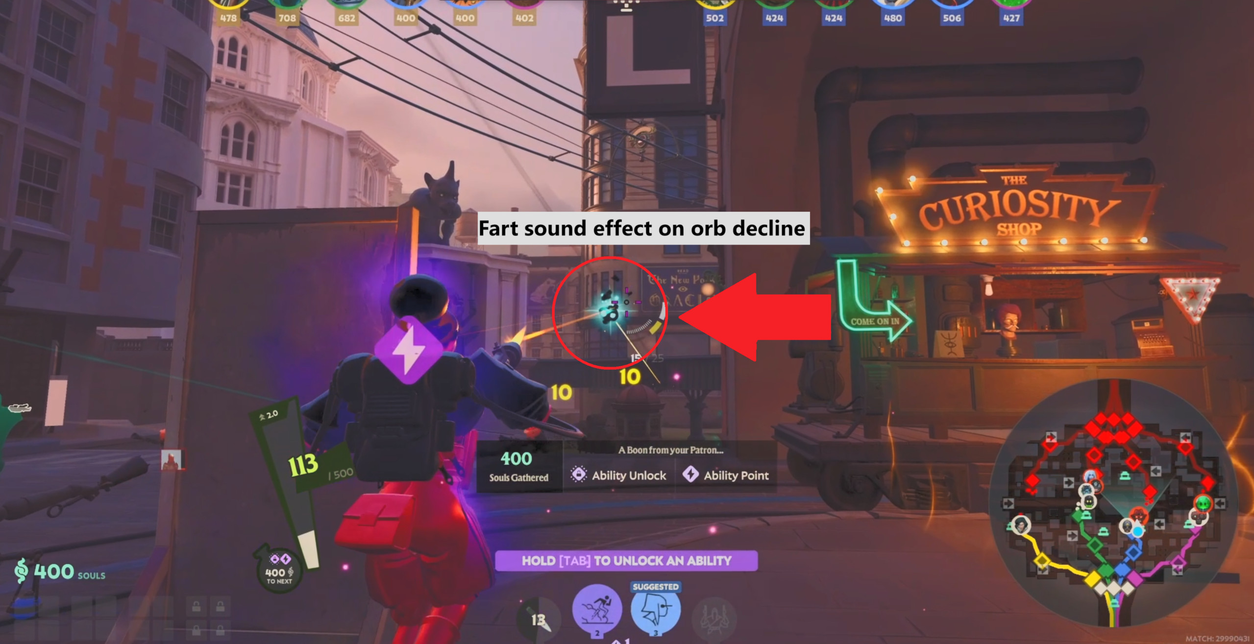 Fart sound effect on orb decline|Mod screenshot