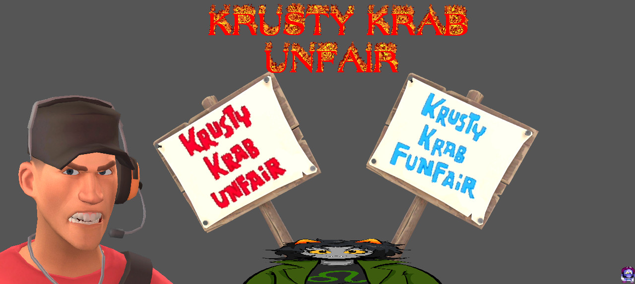 Krusty Krab Unfair sign Peace!