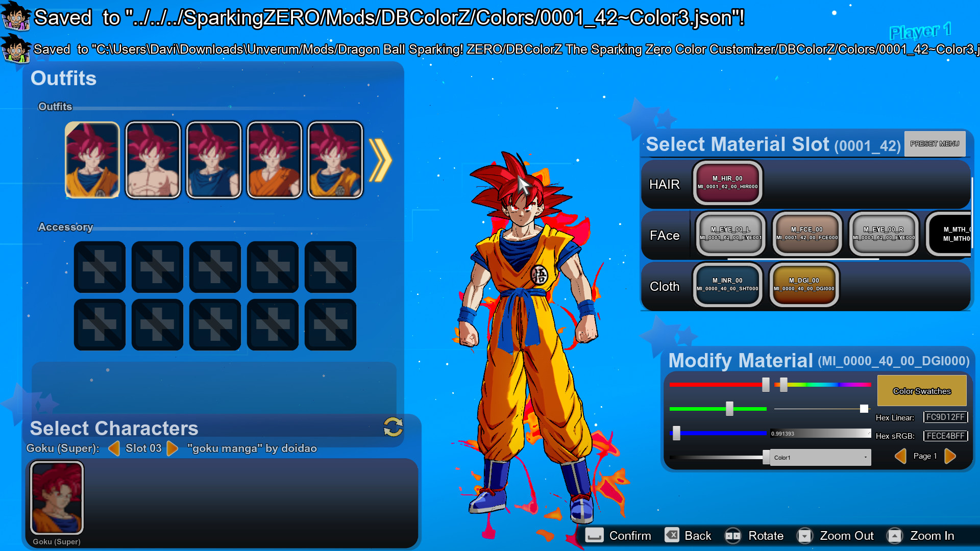 goku manga colors DBColorZ Mod for Dragon Ball: Sparking! ZERO | DBSZ Mods