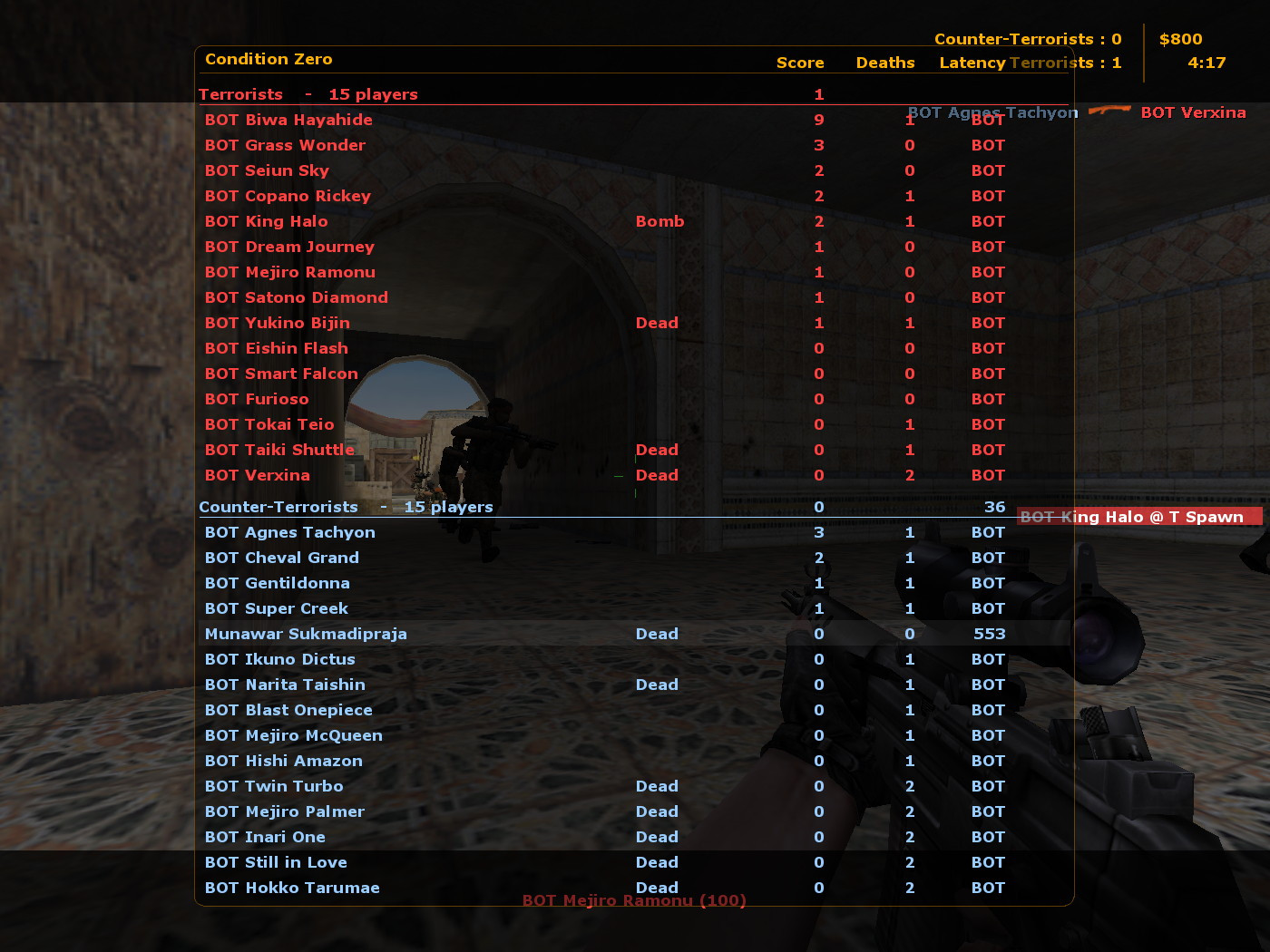 Cs Bot Names Custom BOT Name from Uma Musume Mod for Counter-Strike 1.6 | CS1.6 Mods