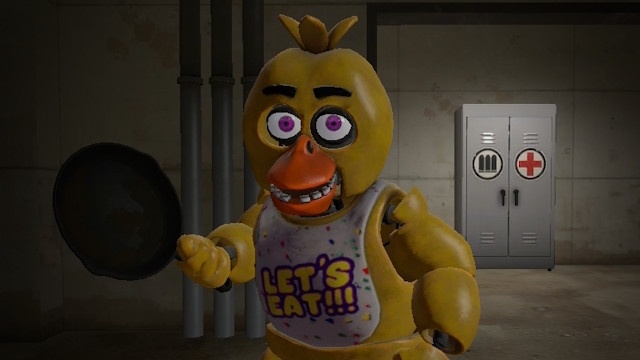 Chica (FNaF AR) over Pyro