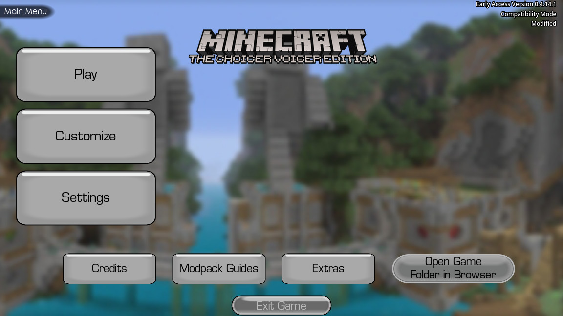 Screenshot of Minecraft Console Edition Update Aquatic Menu Pack