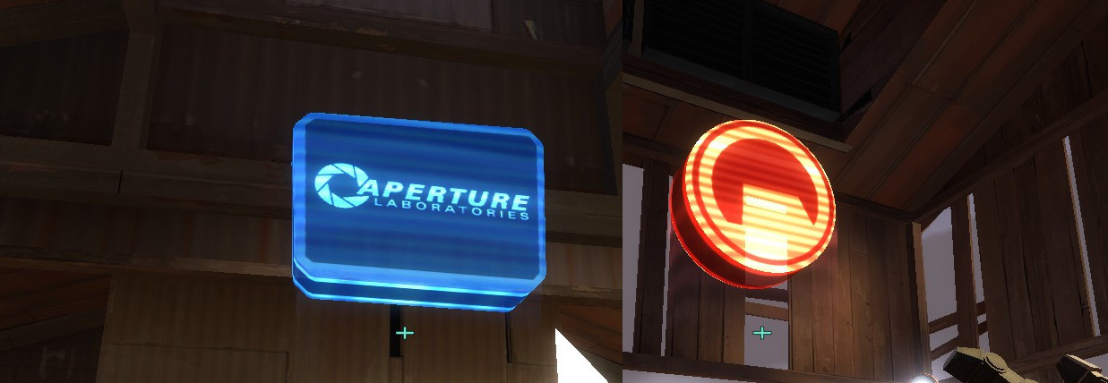 Aperture Laboratories and Black Mesa holograms