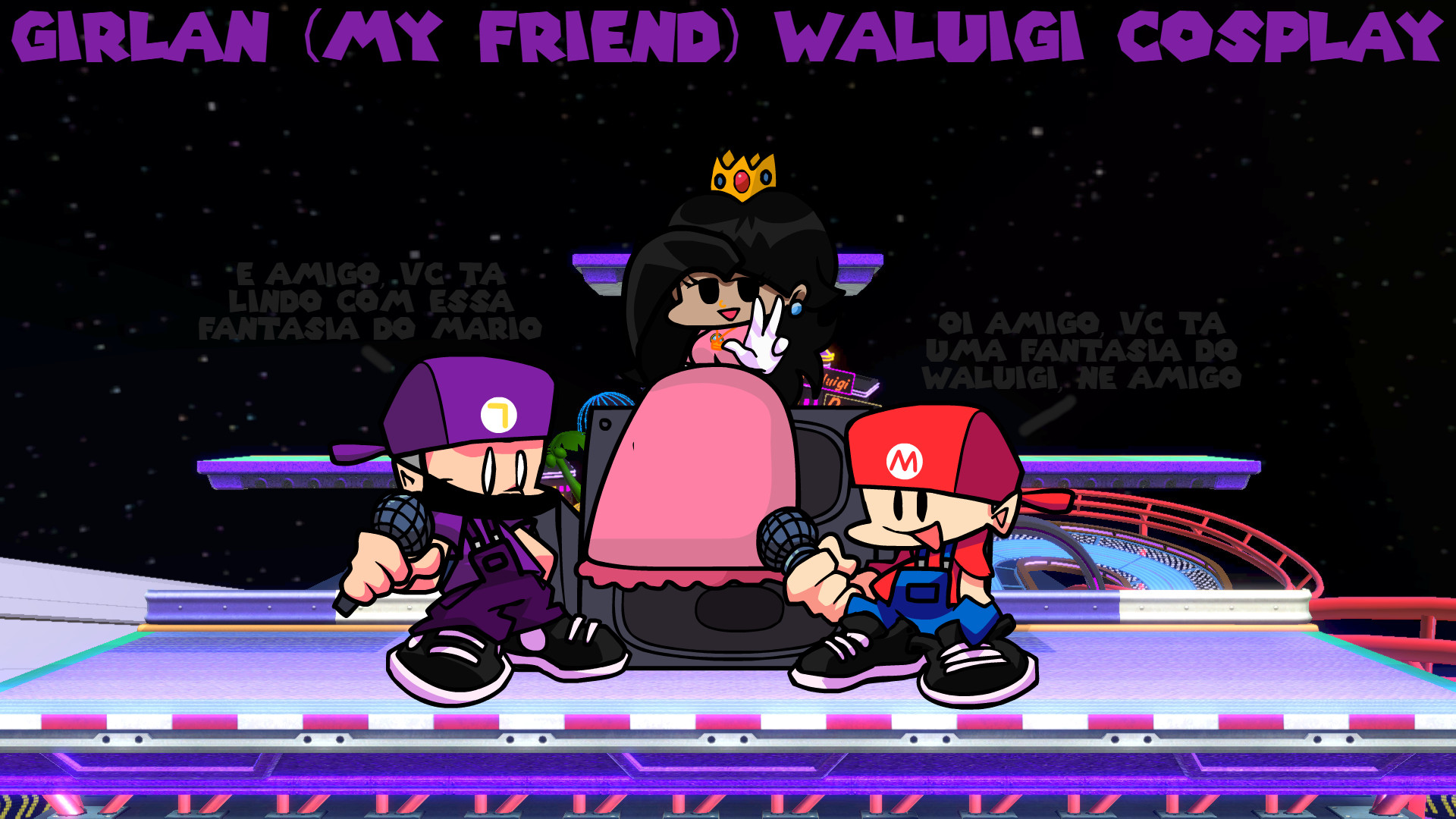 Girlan (My Friend) Waluigi Cosplay + FLA