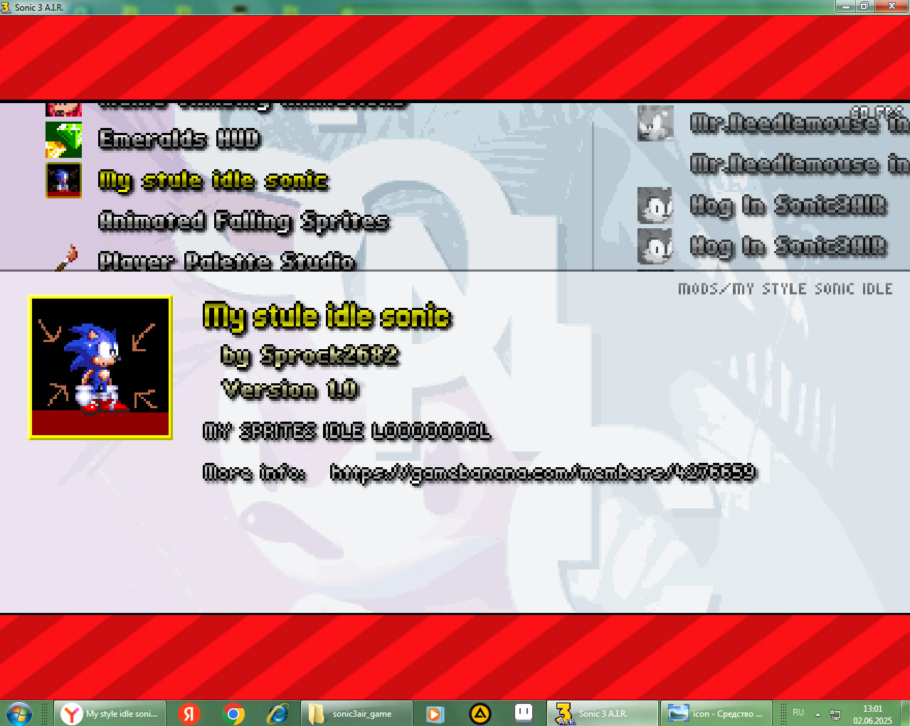 My style idle sonic Mod for Sonic 3 A.I.R. | S3AIR Mods