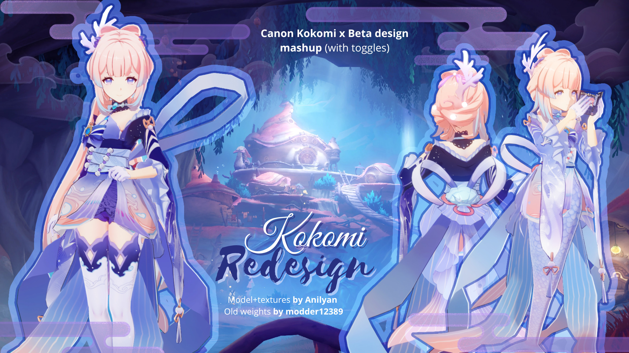 Kokomi Redesign: Canon Kokomi x Beta/Mimi mashup Mod for Genshin