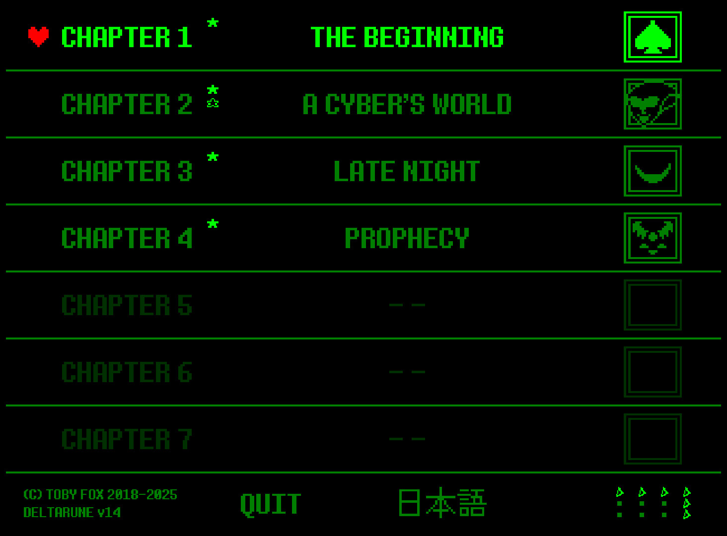 Green Chapter Select Mod for Deltarune | DR Mods