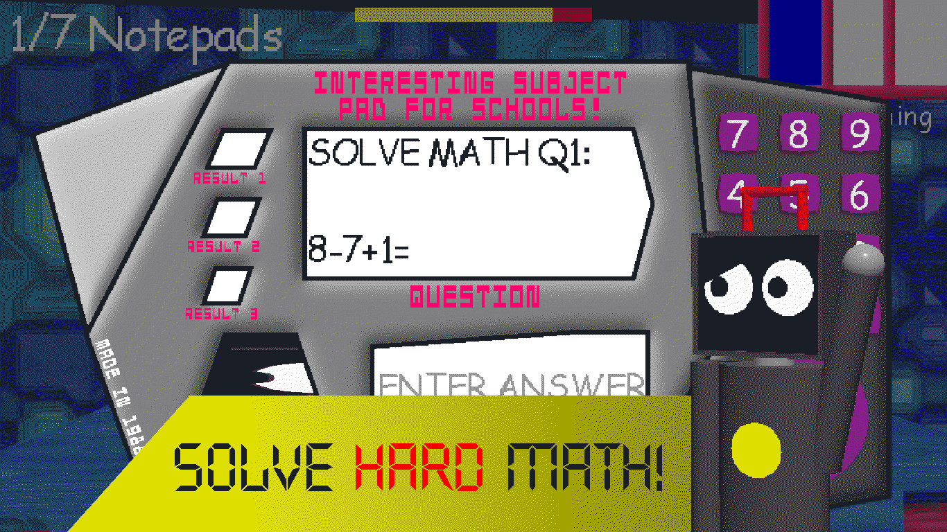 Baldi Math Equation Roboton's Interesting Game of Equations! Mod for Baldi's Basics | Baldi ...