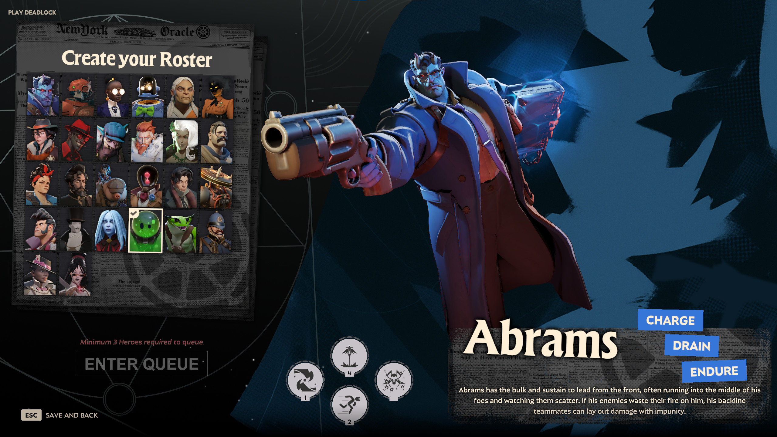 New roster hero select screen