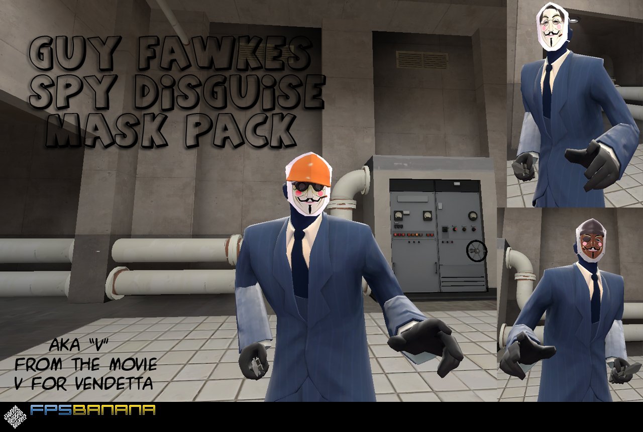Guy Fawkes spy mask pack