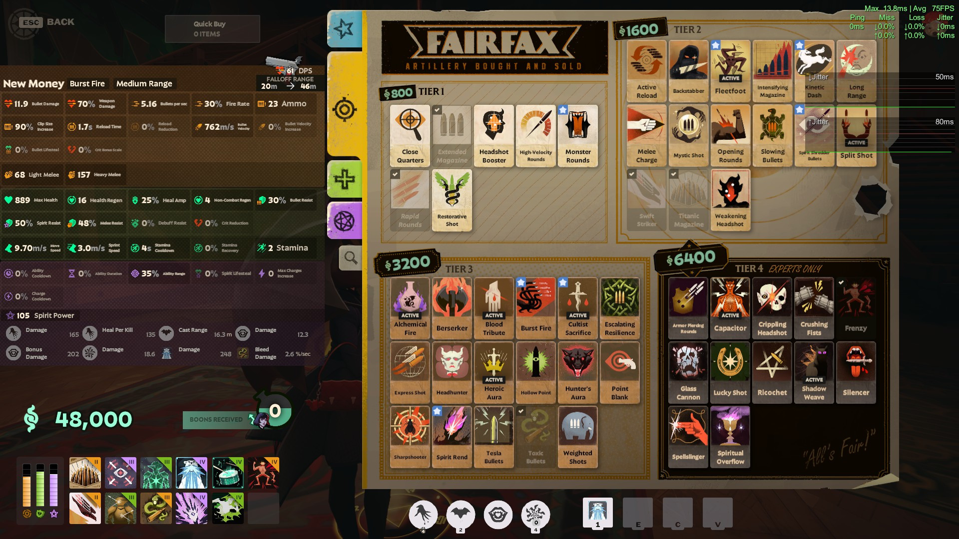 Show stats in shop screenshot