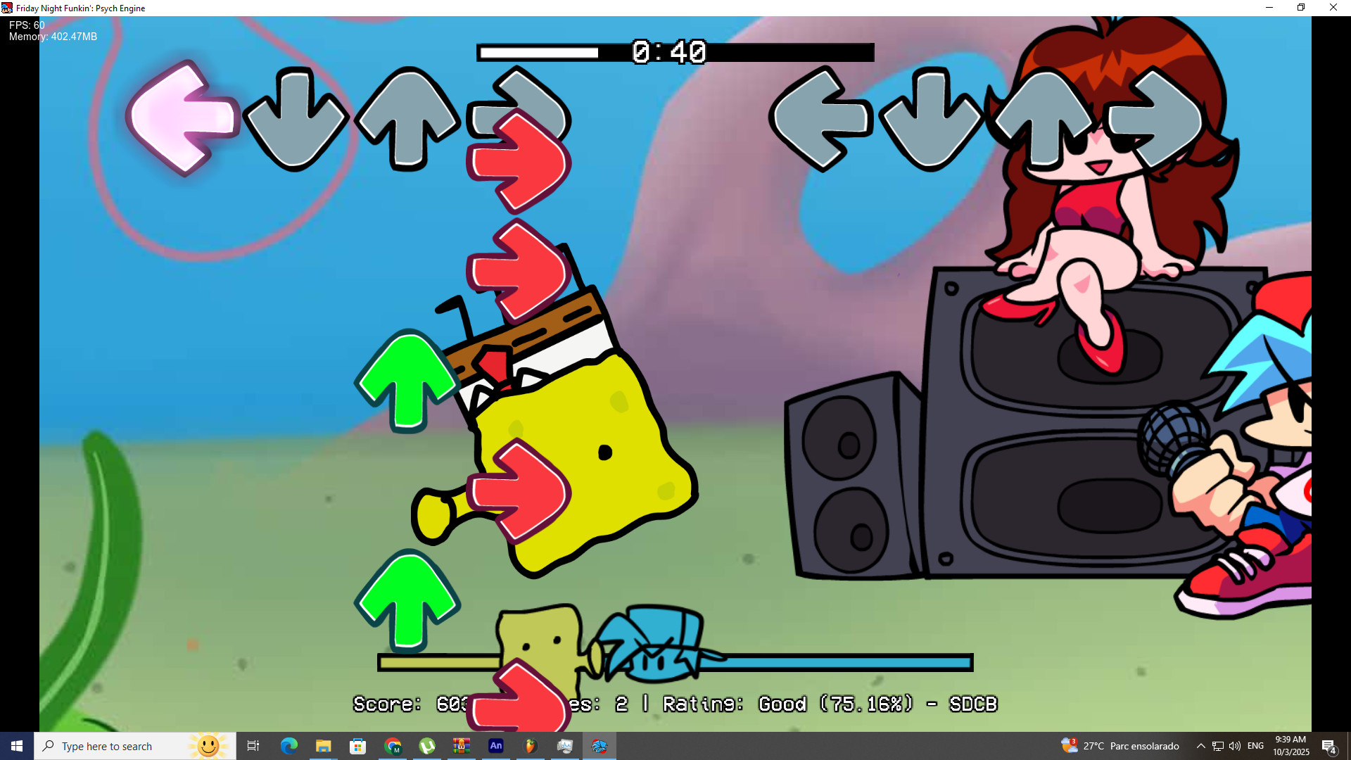 FNF Vs Doodle Jump Spongebob