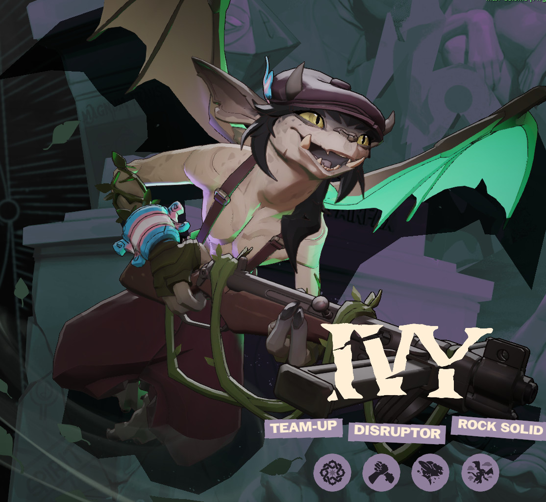 Trans Flag on Ivy's Right Shackle and Leaf!!