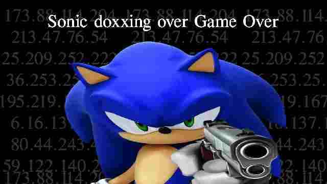 Sonic Doxxing meme over Game Over