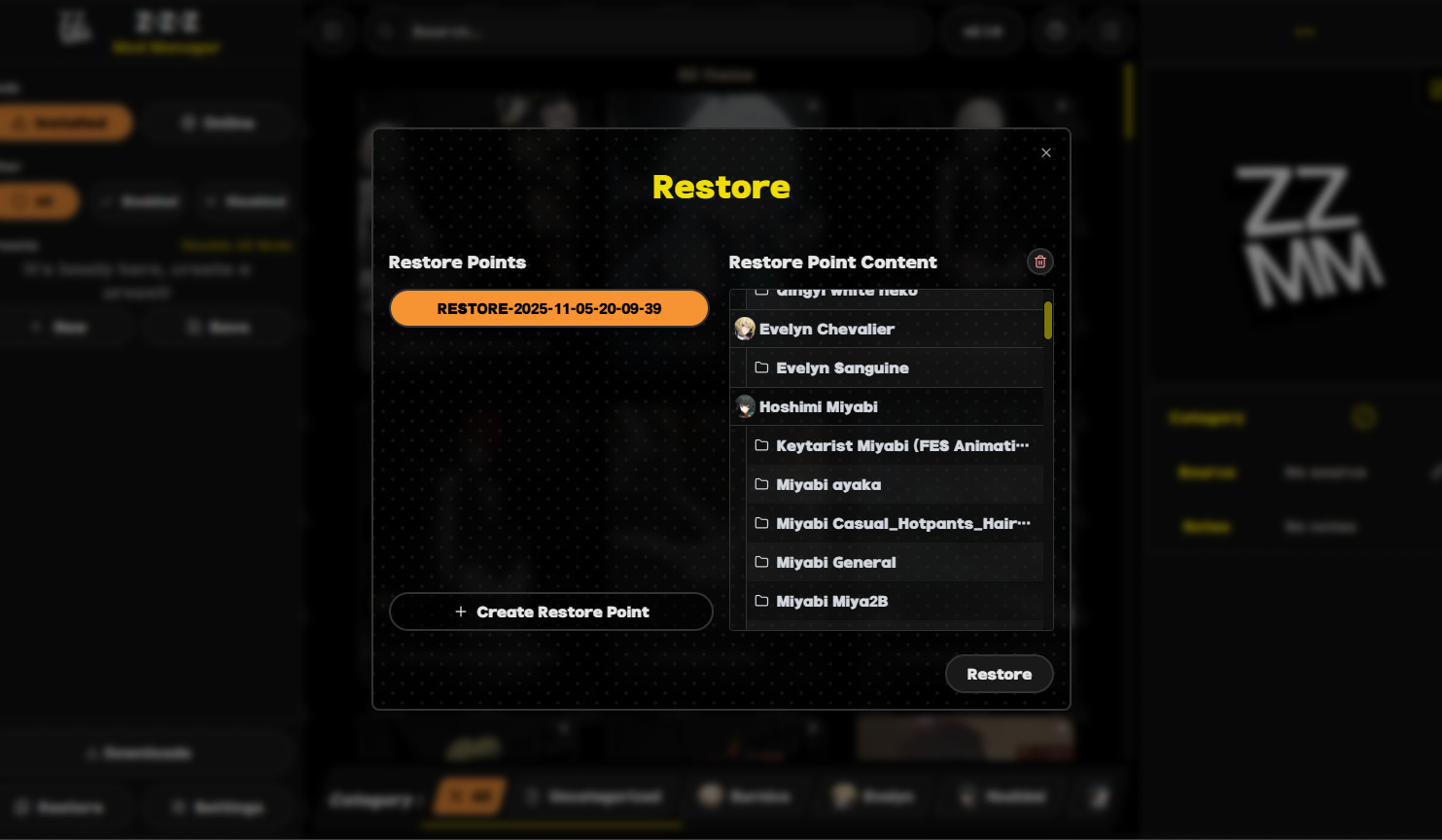 Old_Integrated Mod Manager Mod for Zenless Zone Zero ZZZ Mods