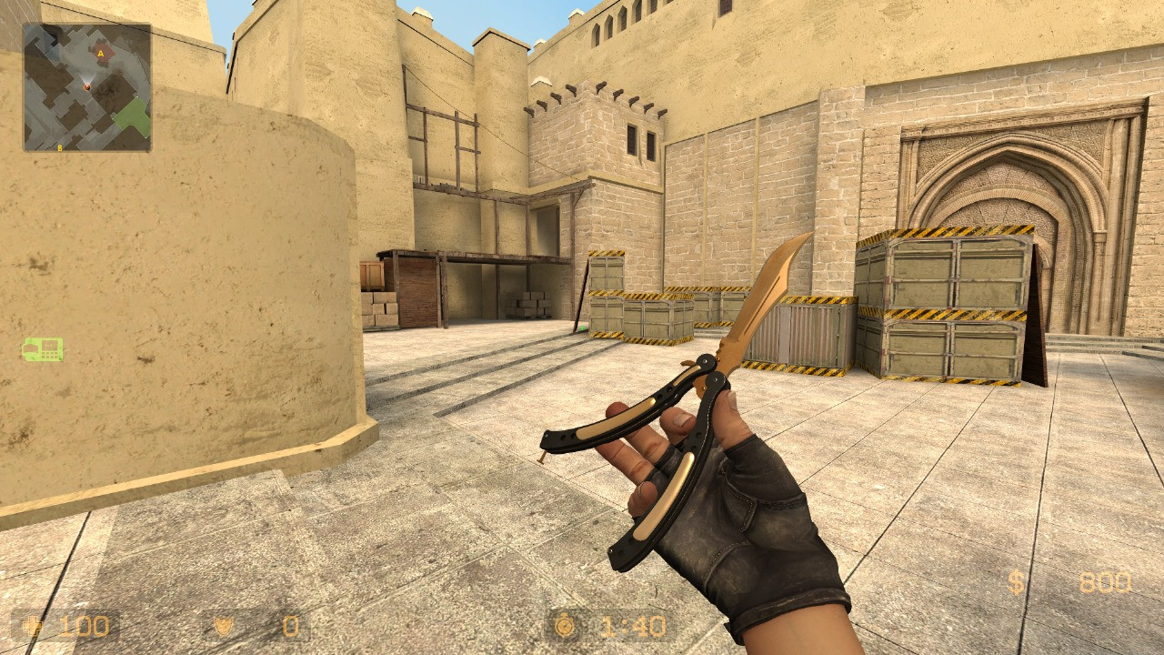 gold butterfly knife