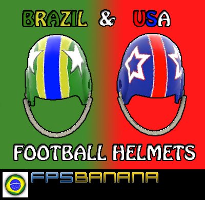 BRAZIL & USA FOOTBALL HELMETS