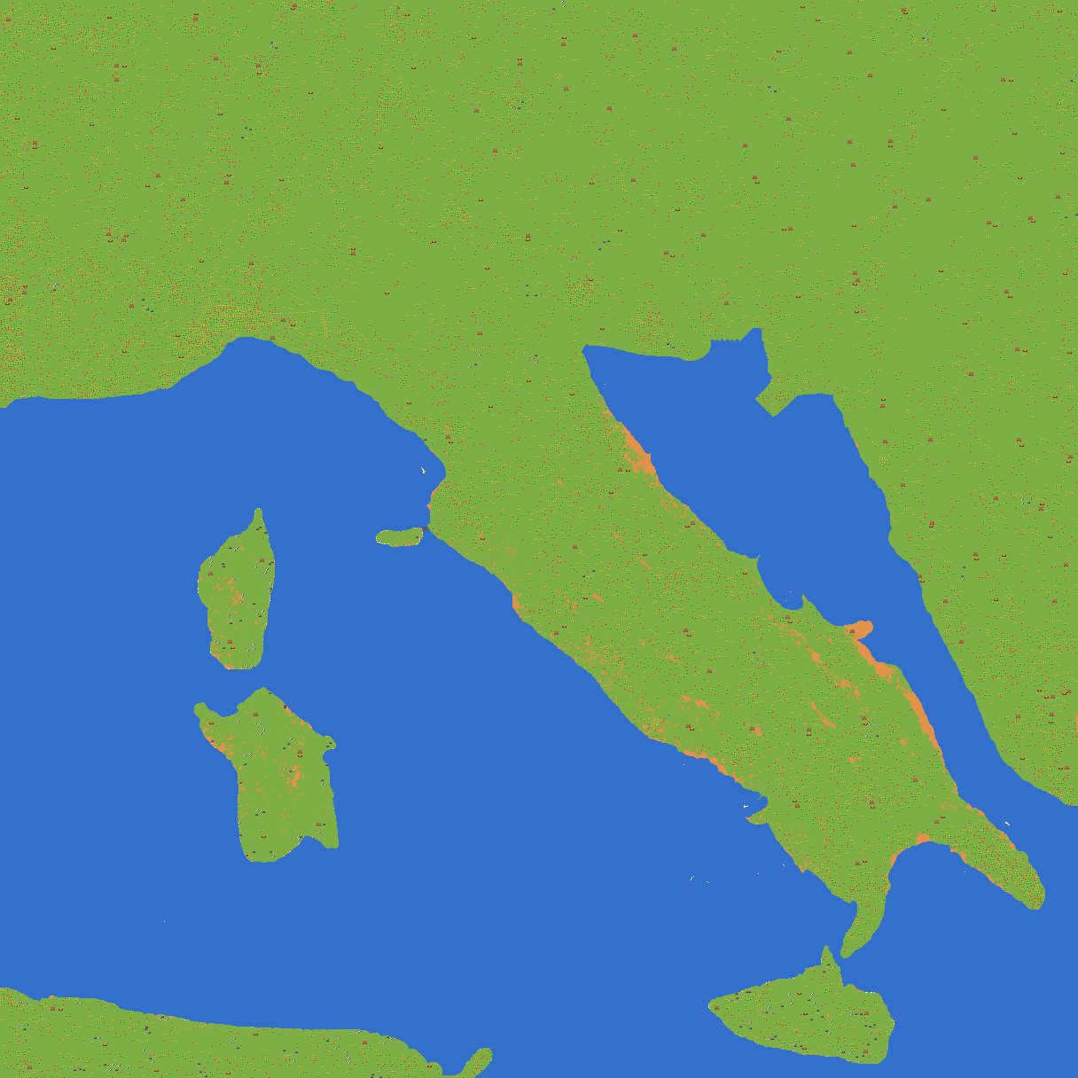 Map of Apennine Peninsula