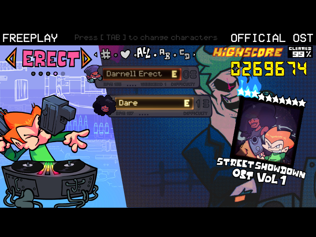 Street Showdown Erect Difficulty Fancharts