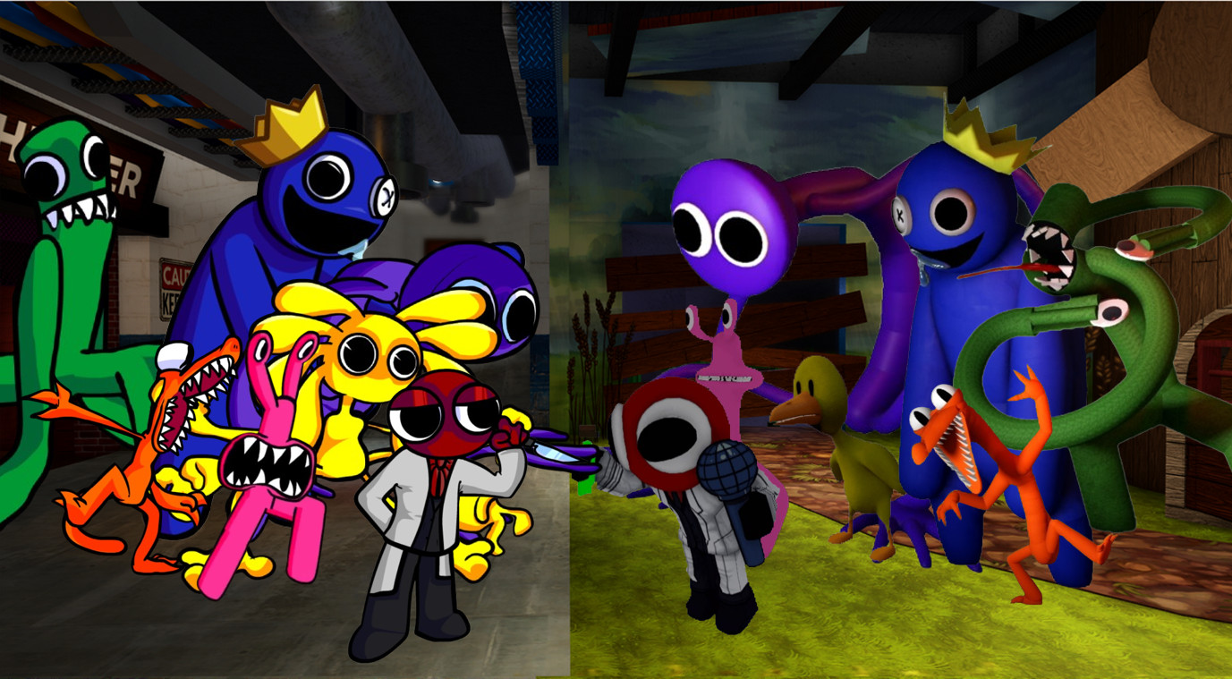 VS Rainbow Friends 2D VS 3D SWAPPED 1.5 REMAKE