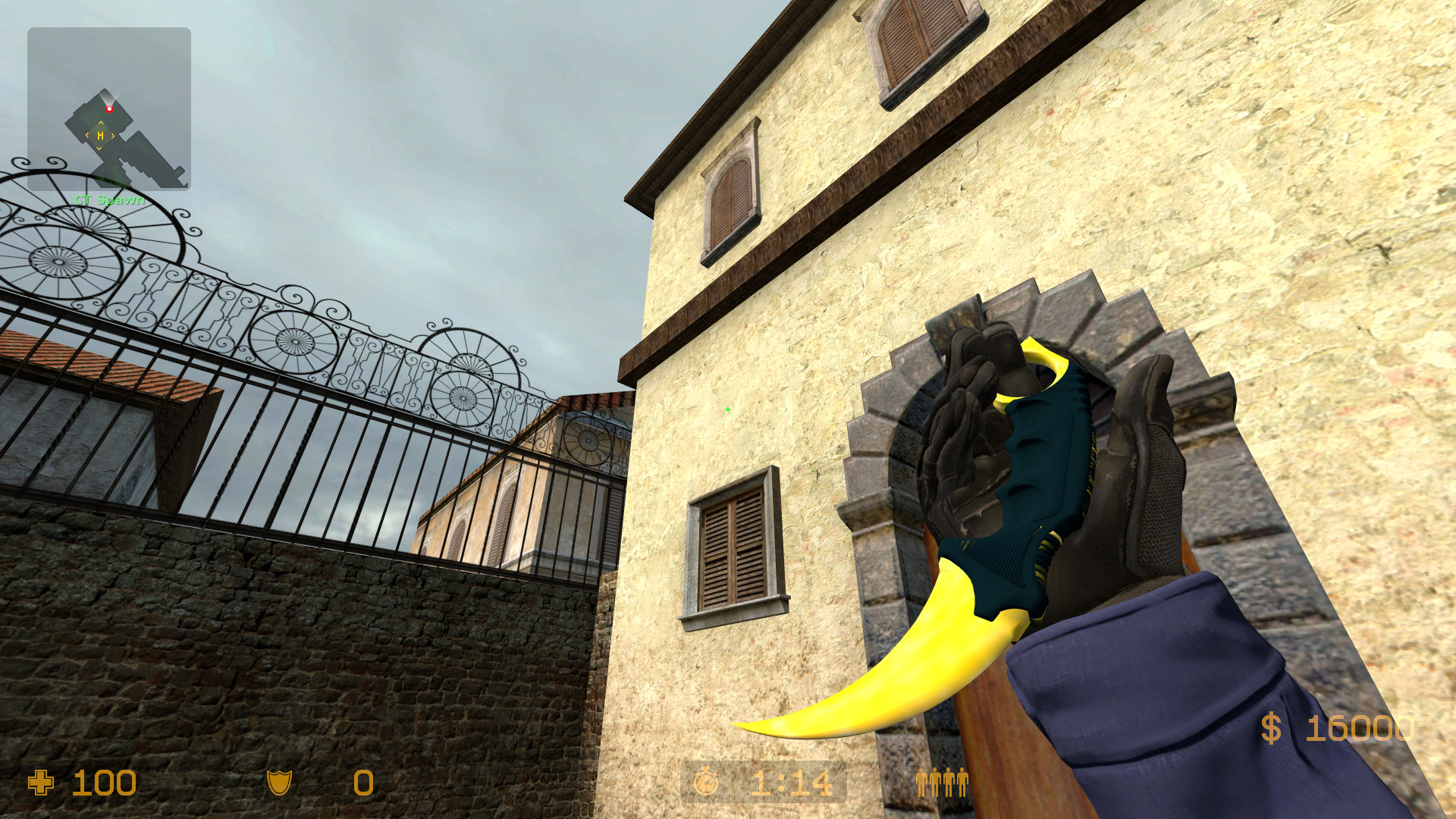 gold karambit knife