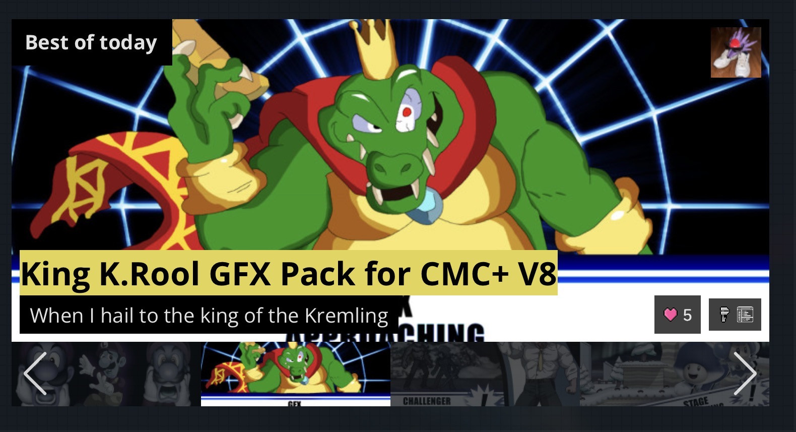 King K.Rool GFX Pack for CMC+ V8 Mod for Super Smash Bros. Crusade ...