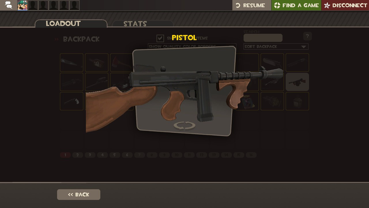 Open Fortress Tommy Gun (Box Magazine) over Pistol