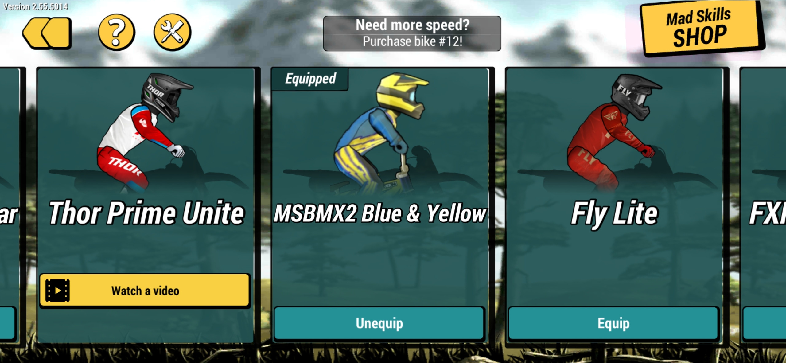 MSBMX2 Blue/Yellow Mod for Mad Skills Motocross 2 MSMX2 Mods