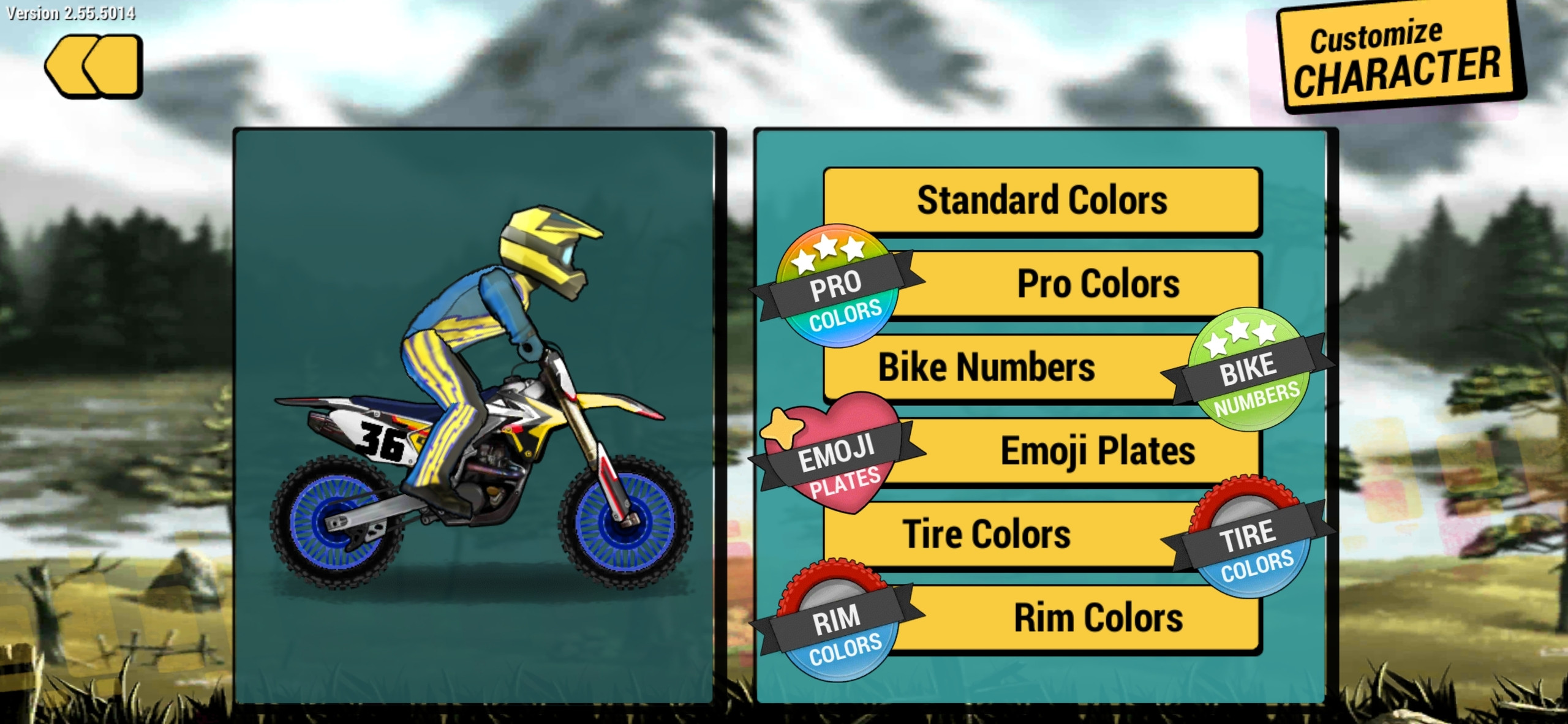 MSBMX2 Blue/Yellow Mod for Mad Skills Motocross 2 MSMX2 Mods